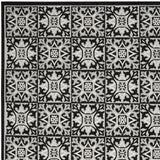 7' X 10' Black And White Fleur De Lis Stain Resistant Non Skid Area Rug - Homeroots - Flyclothing LLC
