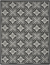 5' X 8' Black And White Fleur De Lis Stain Resistant Non Skid Area Rug - Homeroots - Flyclothing LLC