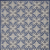 7' X 10' Blue Fleur De Lis Stain Resistant Non Skid Area Rug - Homeroots - Flyclothing LLC