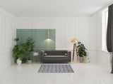 4' X 6' Blue Fleur De Lis Stain Resistant Non Skid Area Rug - Homeroots - Flyclothing LLC