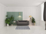 4' X 6' Blue Fleur De Lis Stain Resistant Non Skid Area Rug - Homeroots - Flyclothing LLC