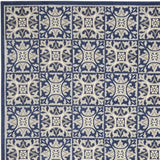 5' X 8' Blue Fleur De Lis Stain Resistant Non Skid Area Rug - Homeroots - Flyclothing LLC