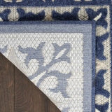 8' X 11' Blue Fleur De Lis Stain Resistant Non Skid Area Rug - Homeroots