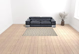 6' X 9' Ivory And Grey Fleur De Lis Stain Resistant Non Skid Area Rug - Homeroots - Flyclothing LLC