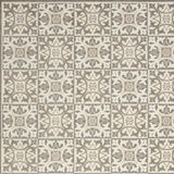7' X 10' Ivory And Grey Fleur De Lis Stain Resistant Non Skid Area Rug - Homeroots - Flyclothing LLC