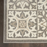 8' X 11' Ivory And Grey Fleur De Lis Stain Resistant Non Skid Area Rug - Homeroots - Flyclothing LLC