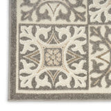 8' X 11' Ivory And Grey Fleur De Lis Stain Resistant Non Skid Area Rug - Homeroots - Flyclothing LLC
