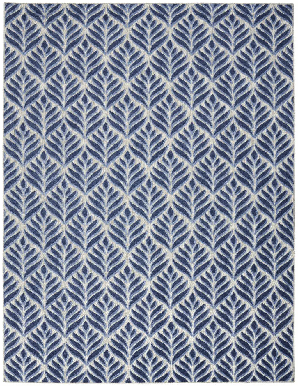 6' X 9' Blue Floral Stain Resistant Non Skid Area Rug - Homeroots - Flyclothing LLC