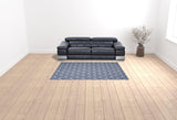 6' X 9' Blue Floral Stain Resistant Non Skid Area Rug - Homeroots