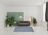 5' X 8' Blue Floral Stain Resistant Non Skid Area Rug - Homeroots - Flyclothing LLC