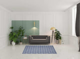 5' X 8' Blue Floral Stain Resistant Non Skid Area Rug - Homeroots - Flyclothing LLC