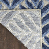 8' X 11' Blue Floral Stain Resistant Non Skid Area Rug - Homeroots - Flyclothing LLC