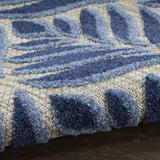 8' X 11' Blue Floral Stain Resistant Non Skid Area Rug - Homeroots - Flyclothing LLC