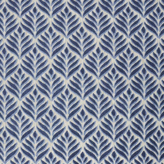 8' X 11' Blue Floral Stain Resistant Non Skid Area Rug - Homeroots - Flyclothing LLC