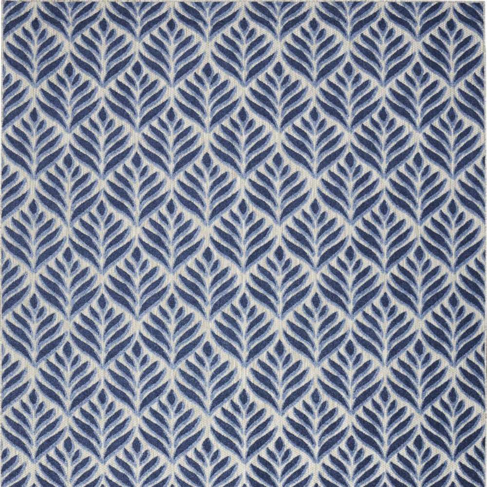 8' X 11' Blue Floral Stain Resistant Non Skid Area Rug - Homeroots - Flyclothing LLC