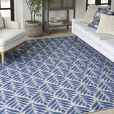 8' X 11' Blue Floral Stain Resistant Non Skid Area Rug - Homeroots - Flyclothing LLC