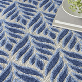 8' X 11' Blue Floral Stain Resistant Non Skid Area Rug - Homeroots - Flyclothing LLC
