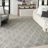 6' X 9' Charcoal Floral Stain Resistant Non Skid Area Rug - Homeroots - Flyclothing LLC