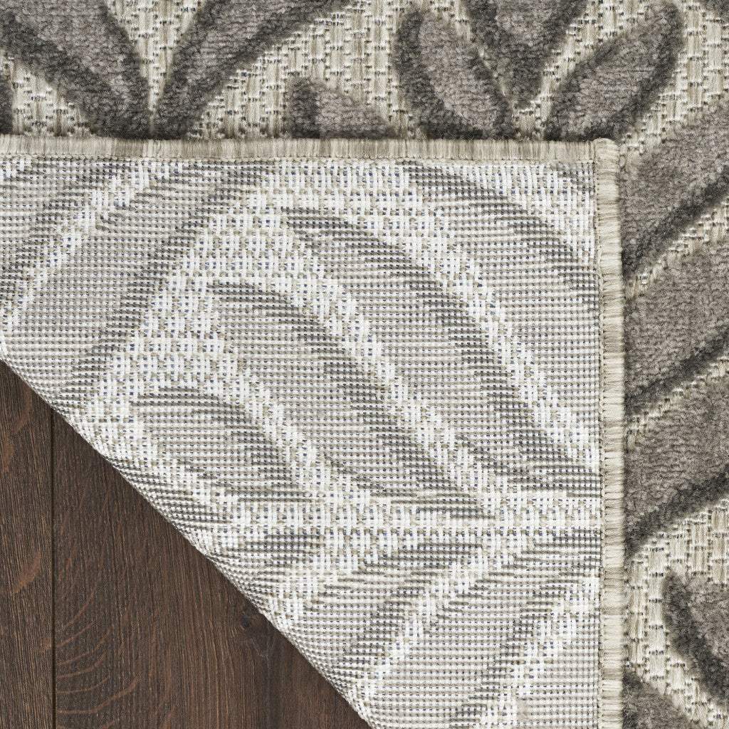 5' X 8' Charcoal Floral Stain Resistant Non Skid Area Rug - Homeroots - Flyclothing LLC