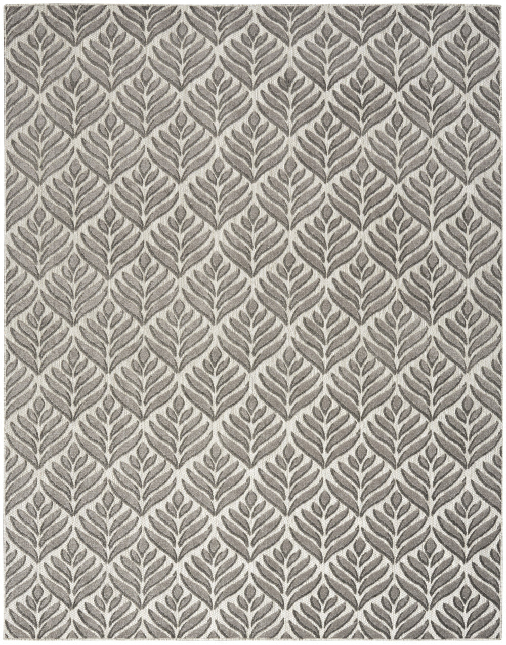5' X 8' Charcoal Floral Stain Resistant Non Skid Area Rug