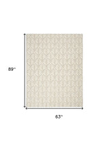5' X 8' Ivory And Grey Floral Stain Resistant Non Skid Area Rug - Homeroots - Flyclothing LLC