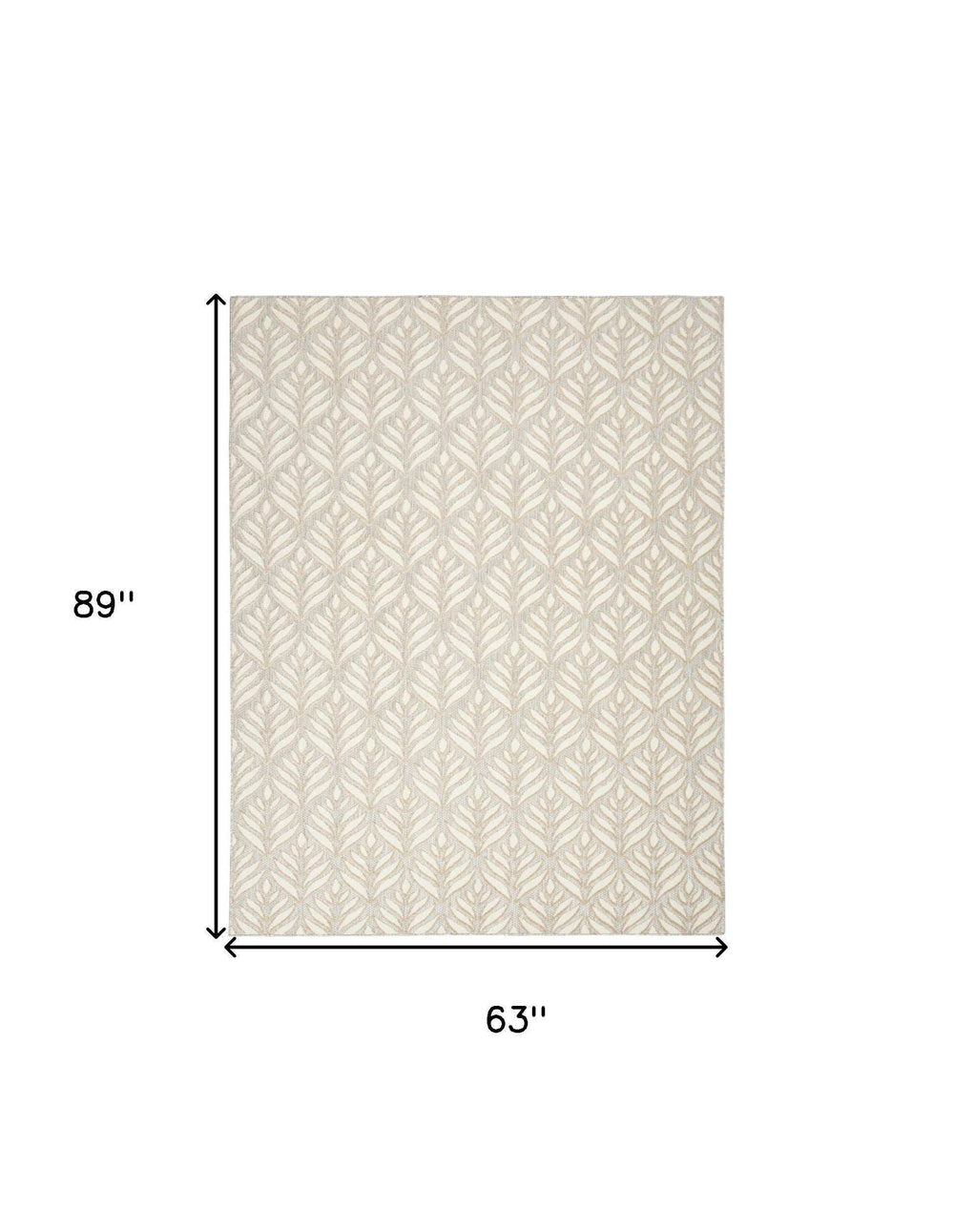 5' X 8' Ivory And Grey Floral Stain Resistant Non Skid Area Rug - Homeroots - Flyclothing LLC