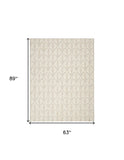 5' X 8' Ivory And Grey Floral Stain Resistant Non Skid Area Rug - Homeroots - Flyclothing LLC