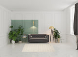 5' X 8' Ivory And Grey Floral Stain Resistant Non Skid Area Rug