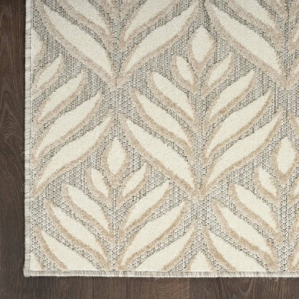 8' X 11' Ivory And Grey Floral Stain Resistant Non Skid Area Rug - Homeroots - Flyclothing LLC