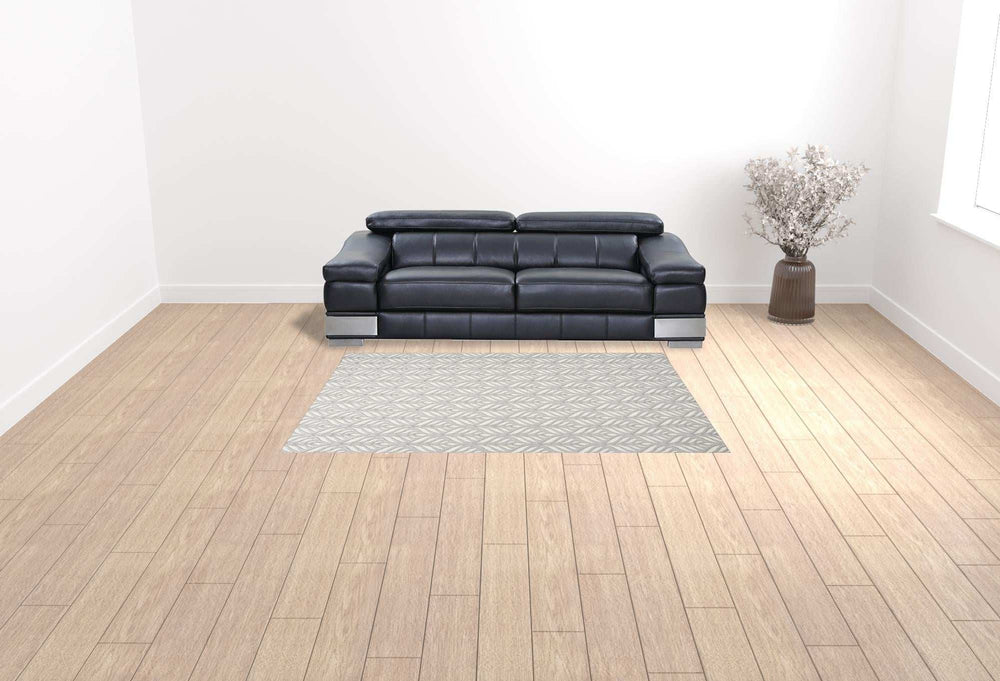 6' X 9' Grey Floral Stain Resistant Non Skid Area Rug - Homeroots - Flyclothing LLC