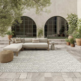 6' X 9' Grey Floral Stain Resistant Non Skid Area Rug - Homeroots - Flyclothing LLC