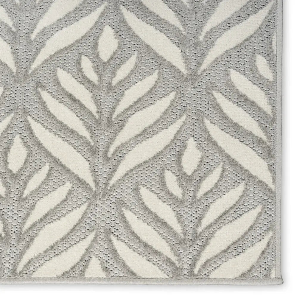 8' X 11' Grey Floral Stain Resistant Non Skid Area Rug - Homeroots - Flyclothing LLC
