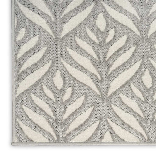 8' X 11' Grey Floral Stain Resistant Non Skid Area Rug - Homeroots - Flyclothing LLC