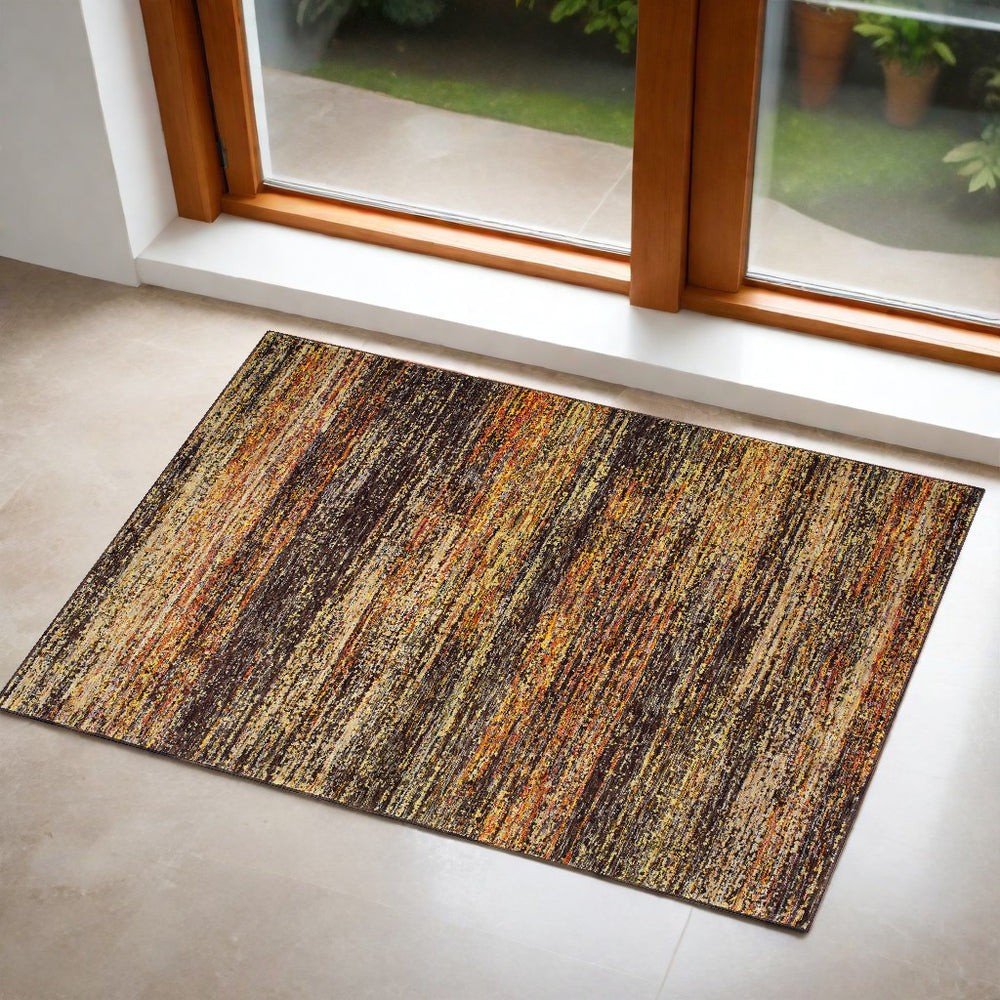 2' X 3' Orange Red Abstract Power Loom Area Rug - Homeroots