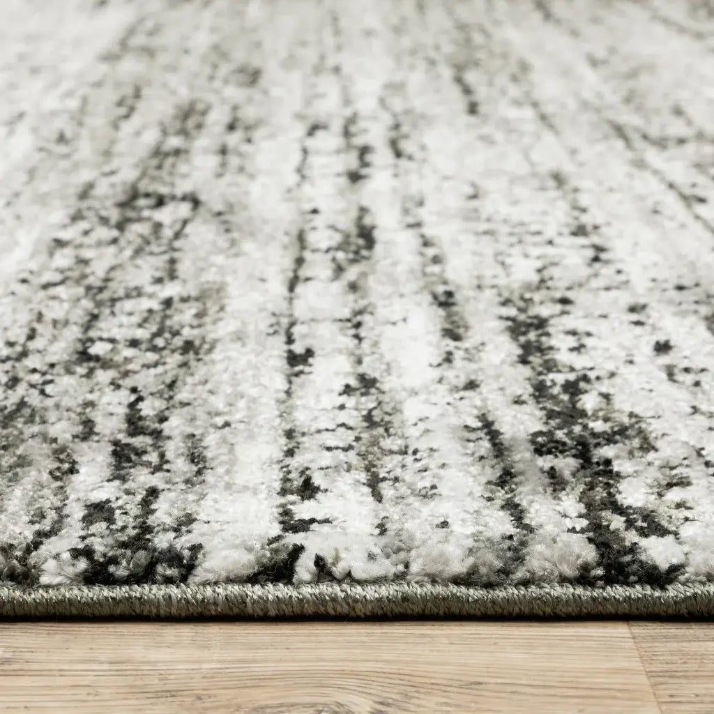 2' X 3' Gray and Ivory Abstract Power Loom Area Rug - Homeroots - Flyclothing LLC