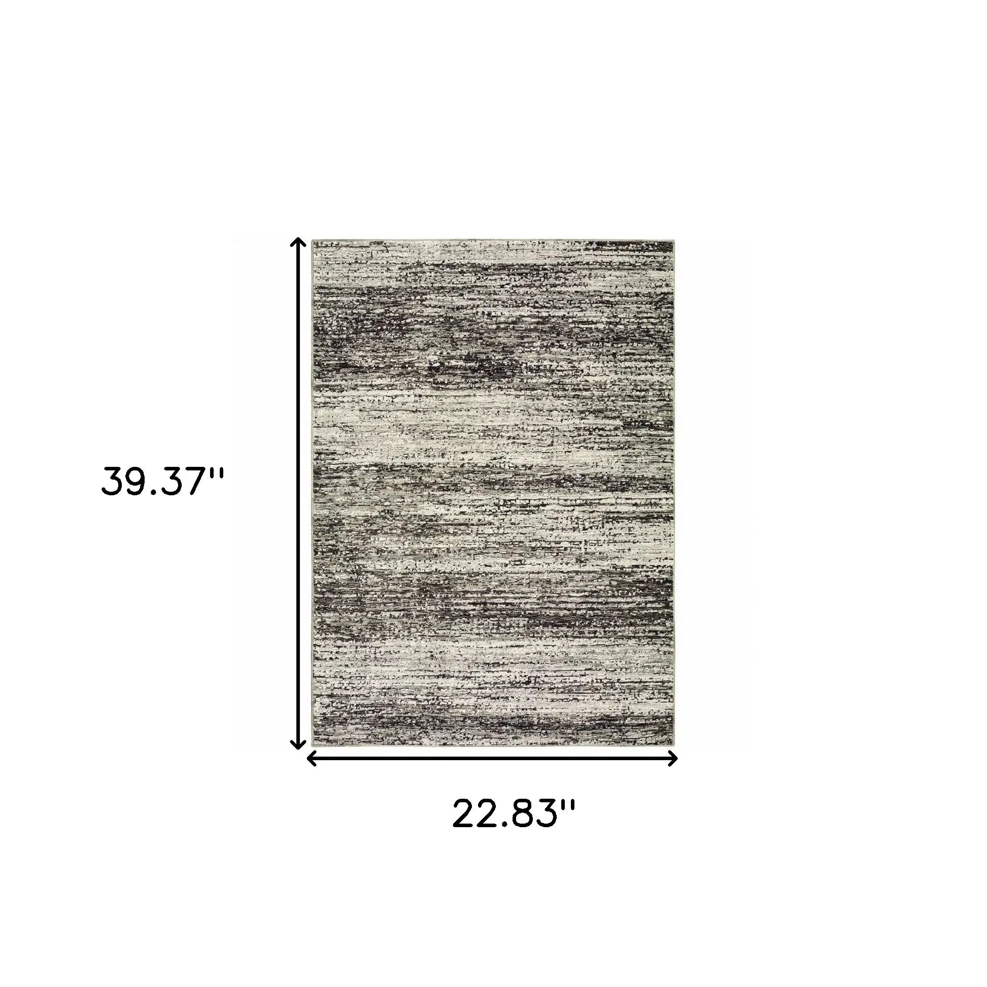 2' X 3' Gray and Ivory Abstract Power Loom Area Rug - Homeroots - Flyclothing LLC