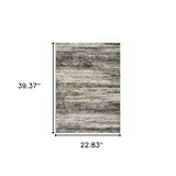 2' X 3' Gray and Ivory Abstract Power Loom Area Rug