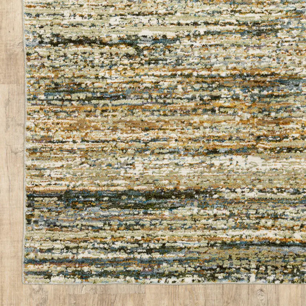 2' X 3' Blue and Ivory Abstract Power Loom Area Rug - Homeroots - Flyclothing LLC