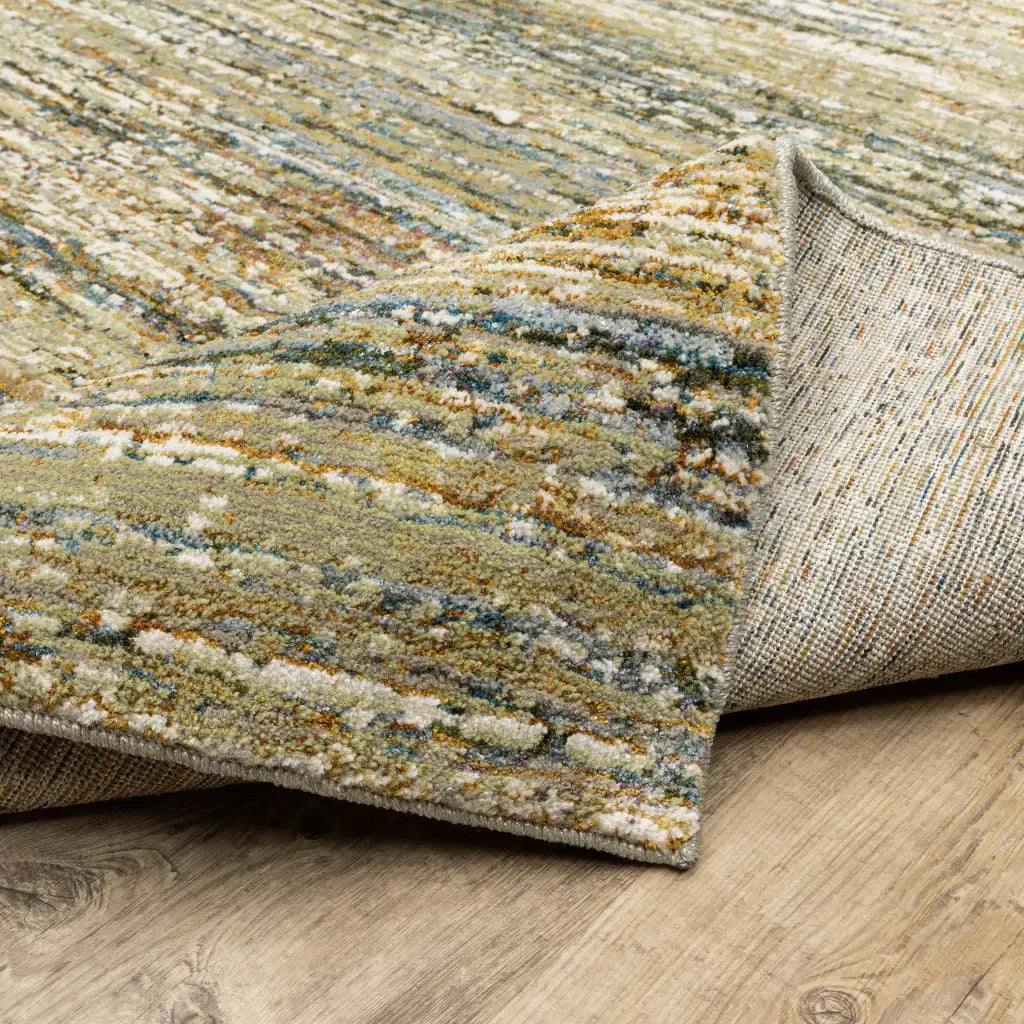 2' X 3' Blue and Ivory Abstract Power Loom Area Rug - Homeroots - Flyclothing LLC