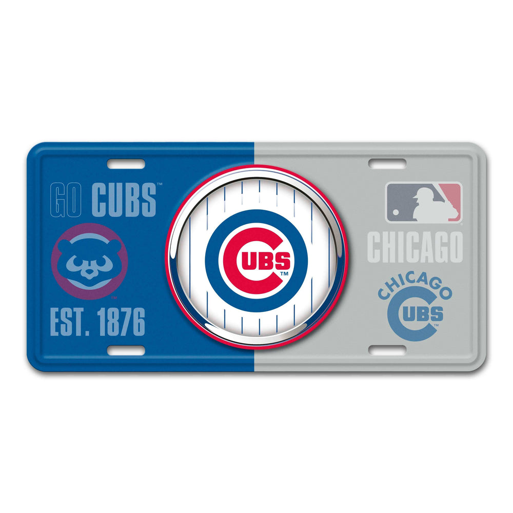 MLB - Chicago Cubs Embossed Metal License Plate - Logo Brands - Flyclothing LLC