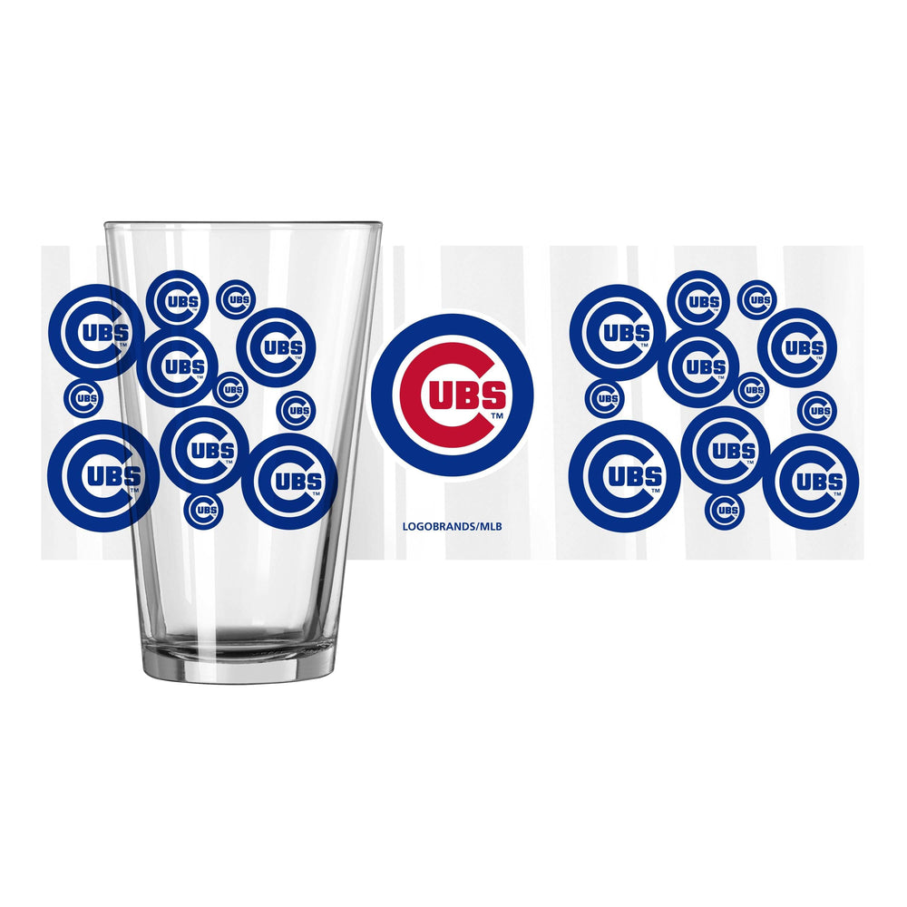 Chicago Cubs 16oz Scatter Pint Glass - Logo Brands - Flyclothing LLC