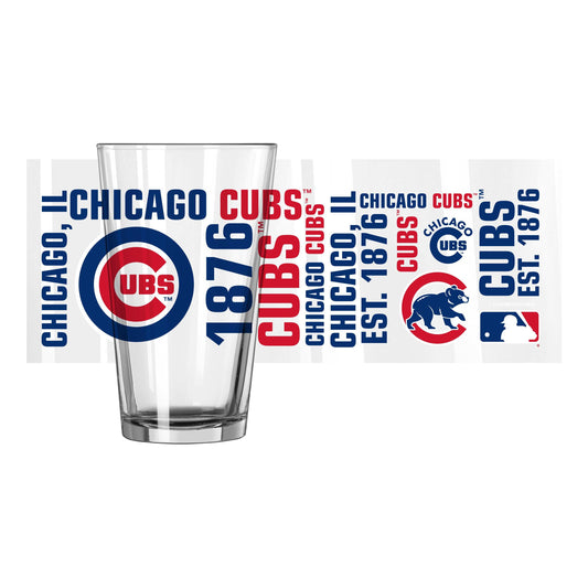 Chicago Cubs 16oz Spirit Pint Glass - Logo Brands - Flyclothing LLC