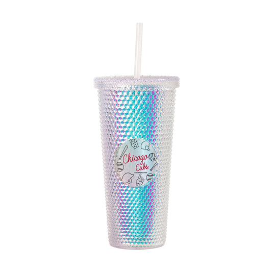 Chicago Cubs 24oz Playmaker Iridescent Stud Tumbler - Logo Brands - Flyclothing LLC