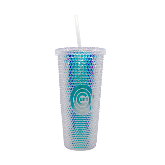 Chicago Cubs 24oz Iridescent Studded Tumbler - Logo Brands - Flyclothing LLC