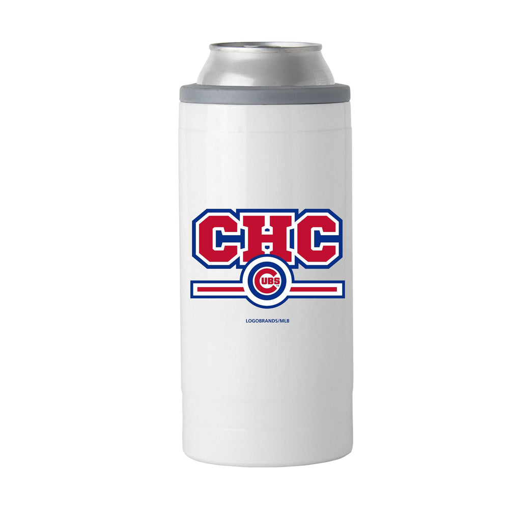 Chicago Cubs Letterman 12 oz Slim Can Coolie - Logo Brands - Flyclothing LLC