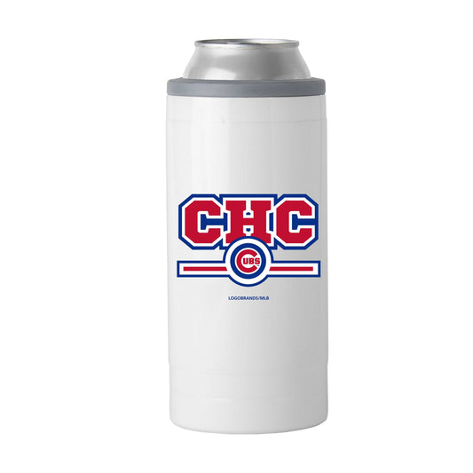 Chicago Cubs Letterman 12 oz Slim Can Coolie - Logo Brands - Flyclothing LLC