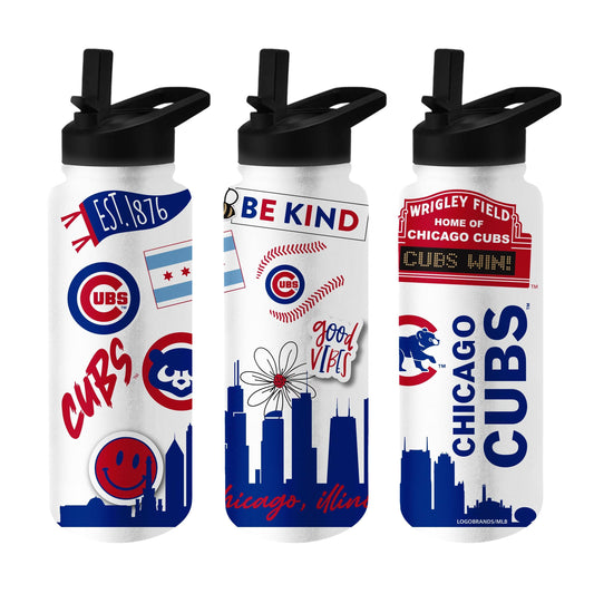 Chicago Cubs 34oz Native Quencher Bottle - Logo Brands - Flyclothing LLC