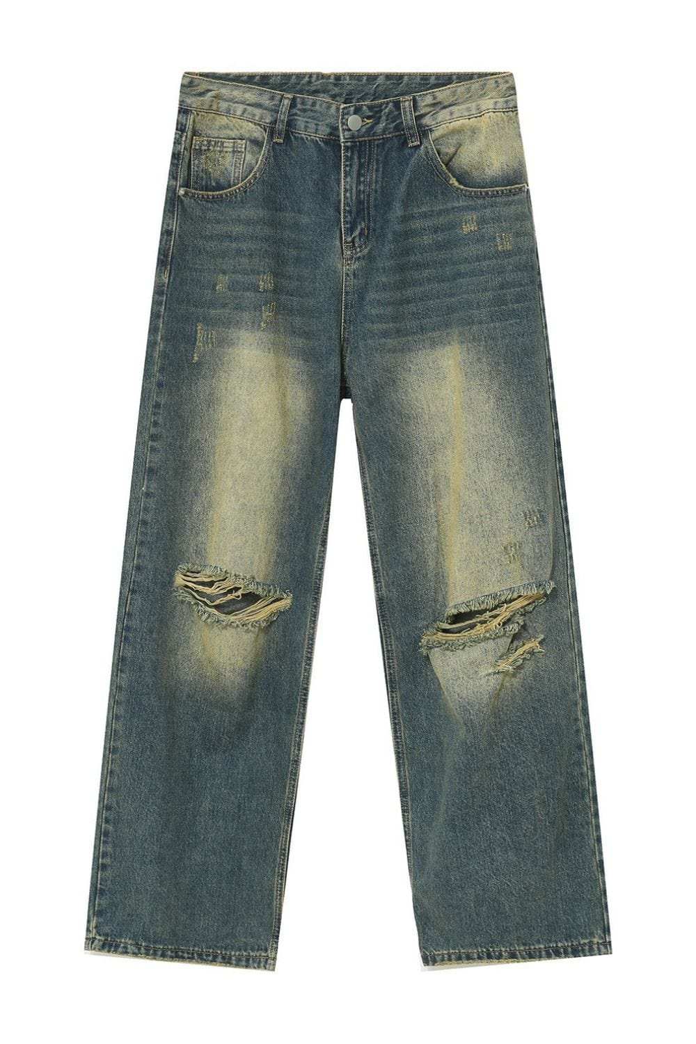 Distressed Wide Leg Jeans - Trendsi - Flyclothing LLC