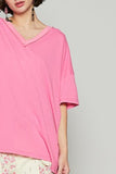 POL V-Neck Half Sleeve T-Shirt - Trendsi