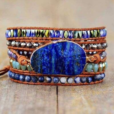 Lapis Lazuli Layered Bracelet - Trendsi - Flyclothing LLC